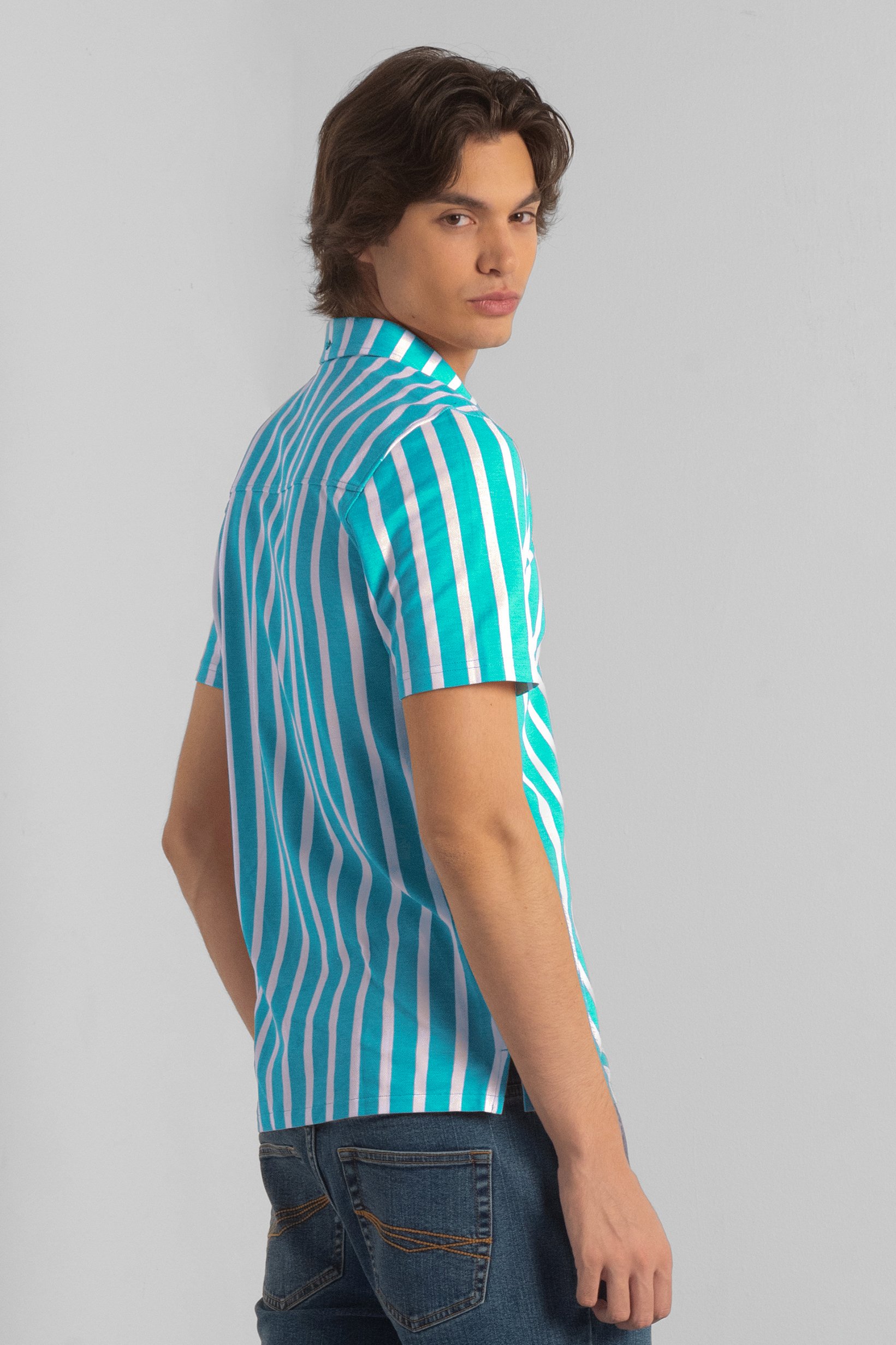 Short Sleeve Stripe Jersey Shirt