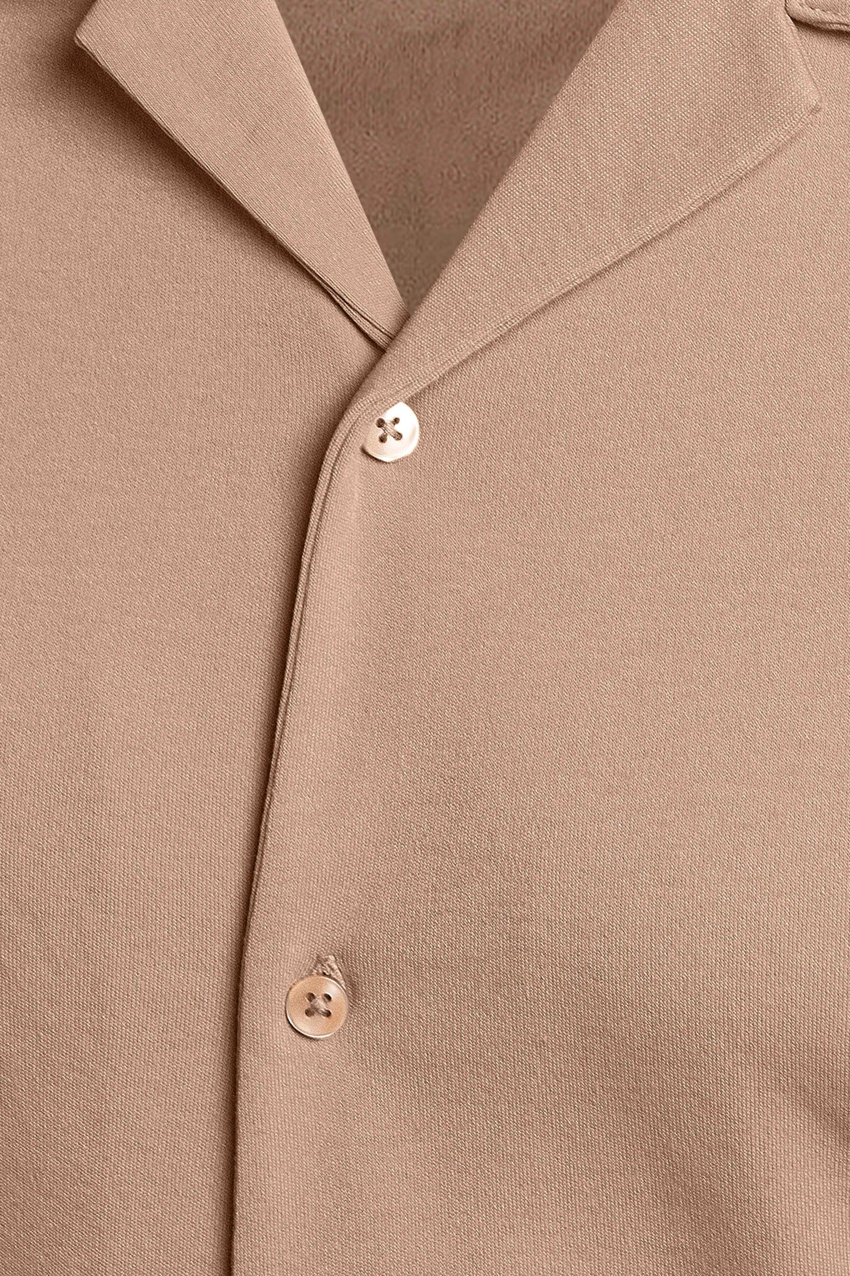 Mens Revere Collar Short Sleeve Jersey Shirt