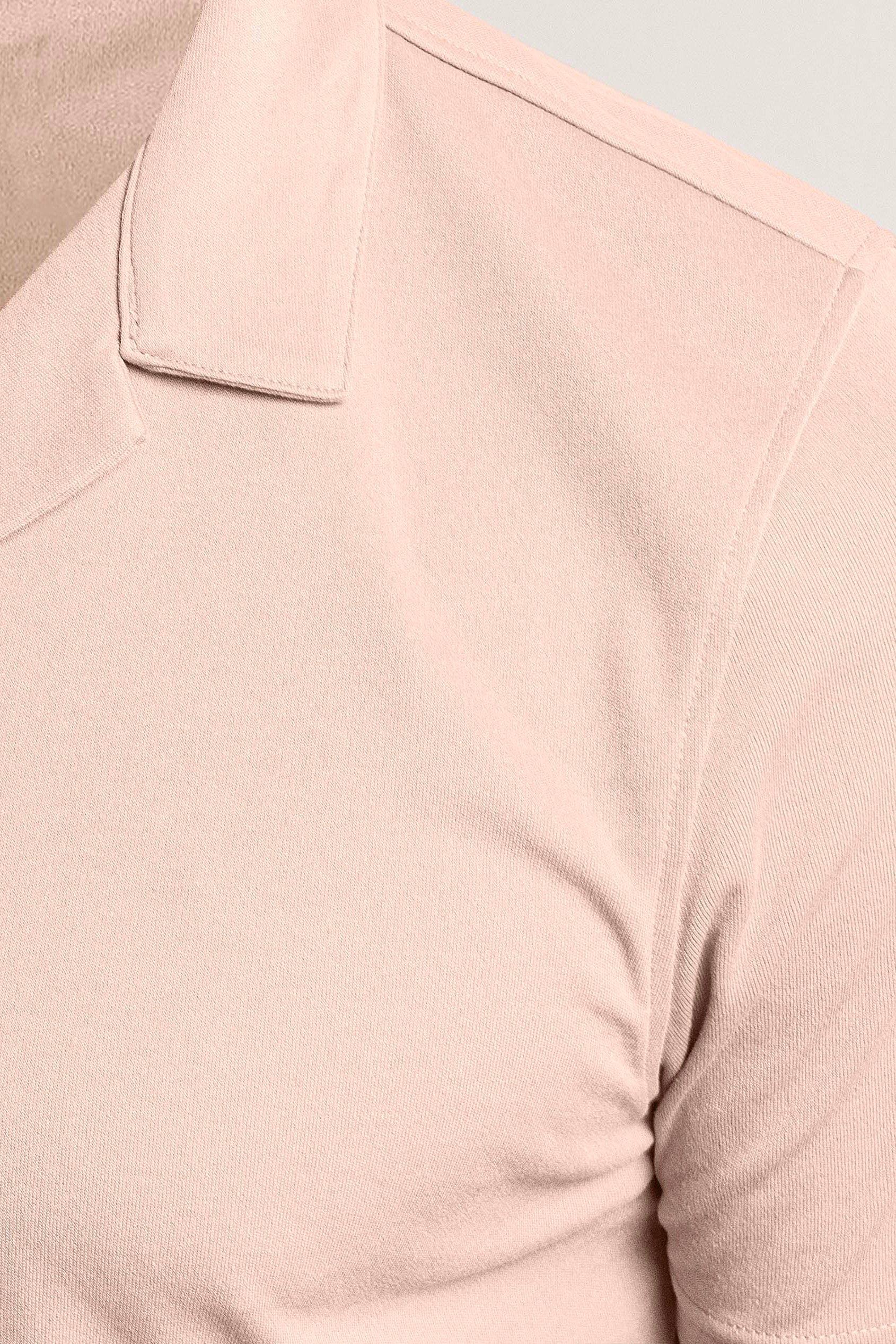 Mens Revere Collar Short Sleeve Jersey Shirt