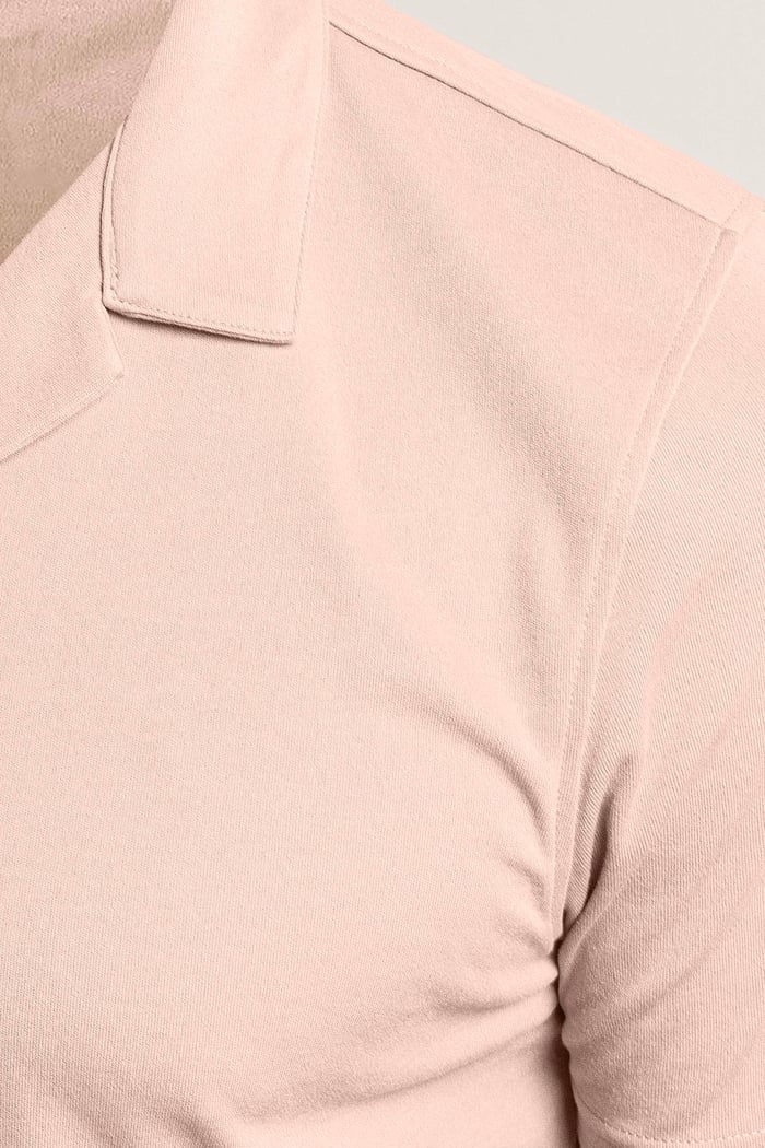 Mens Revere Collar Short Sleeve Jersey Shirt