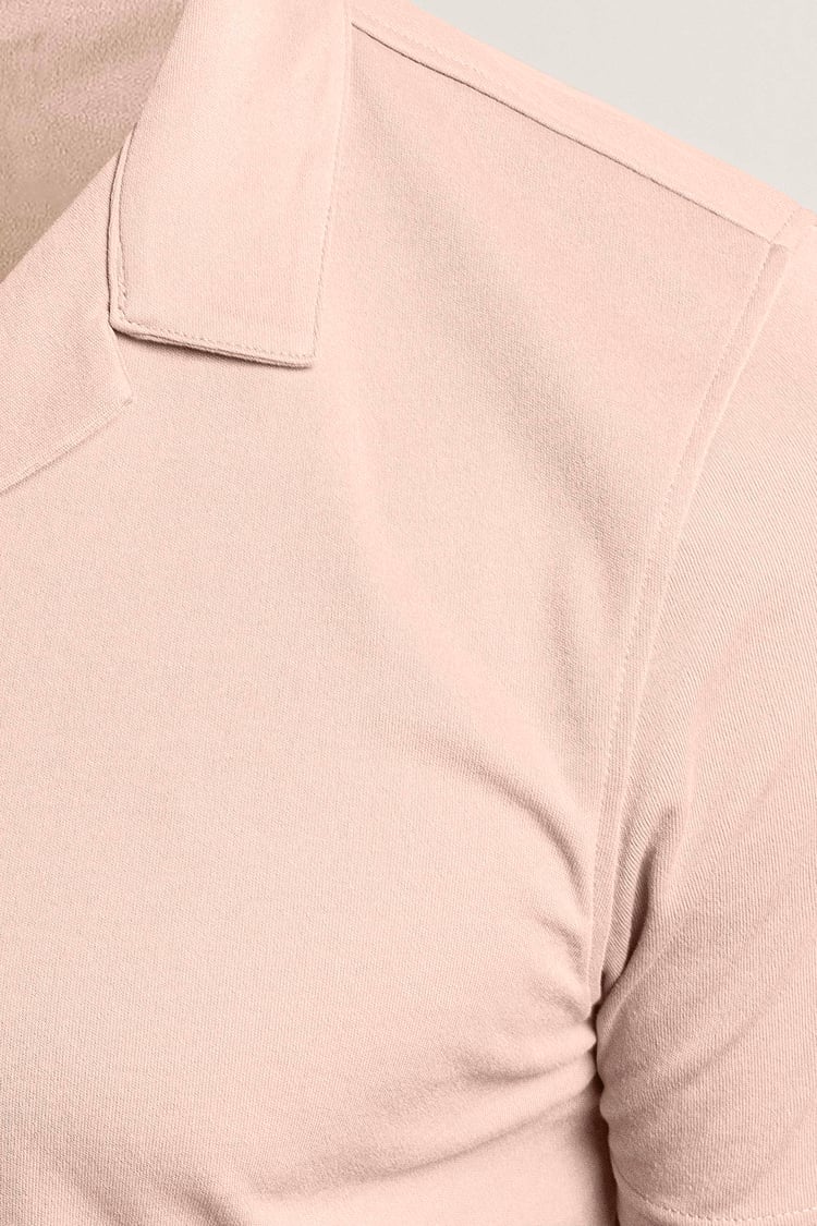 Mens Revere Collar Short Sleeve Jersey Shirt