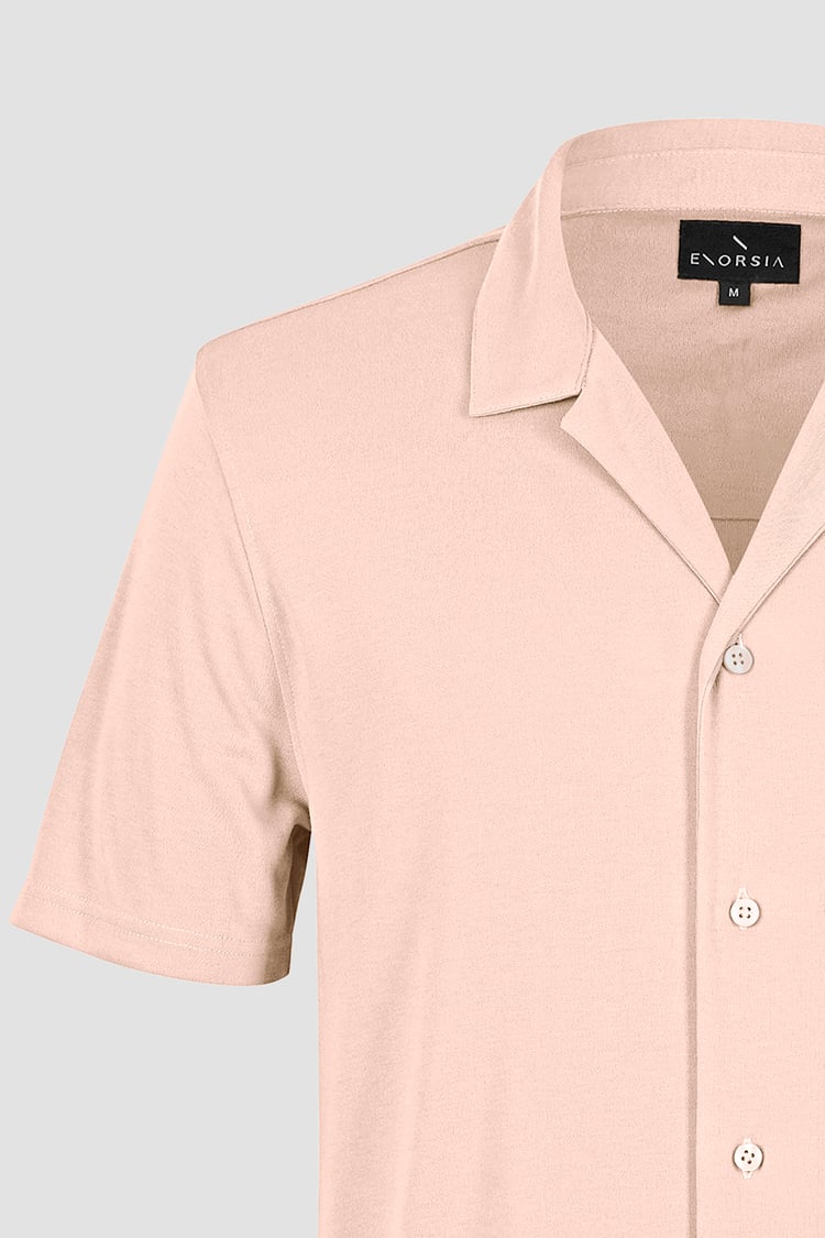 Mens Revere Collar Short Sleeve Jersey Shirt