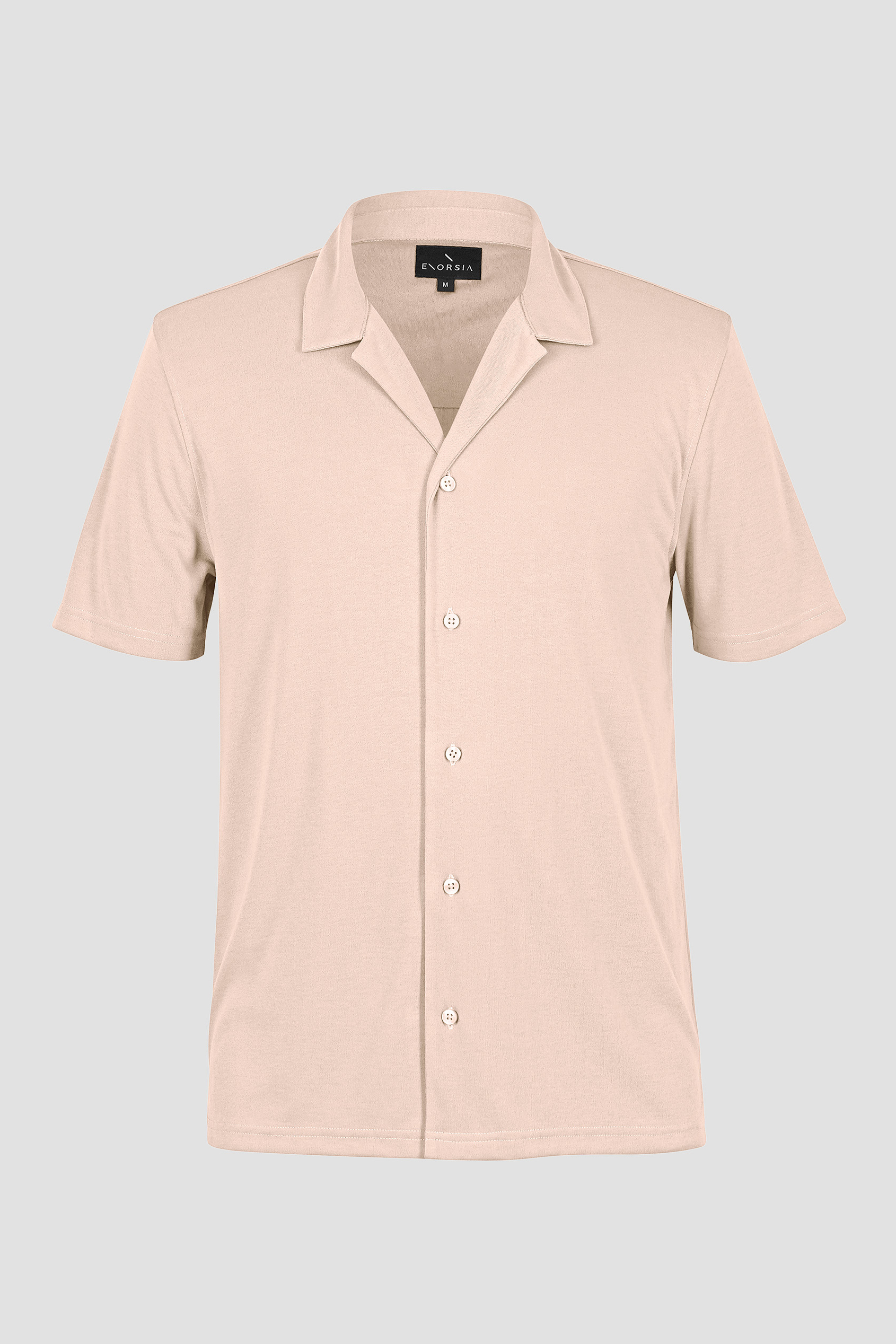 Mens Revere Collar Short Sleeve Jersey Shirt