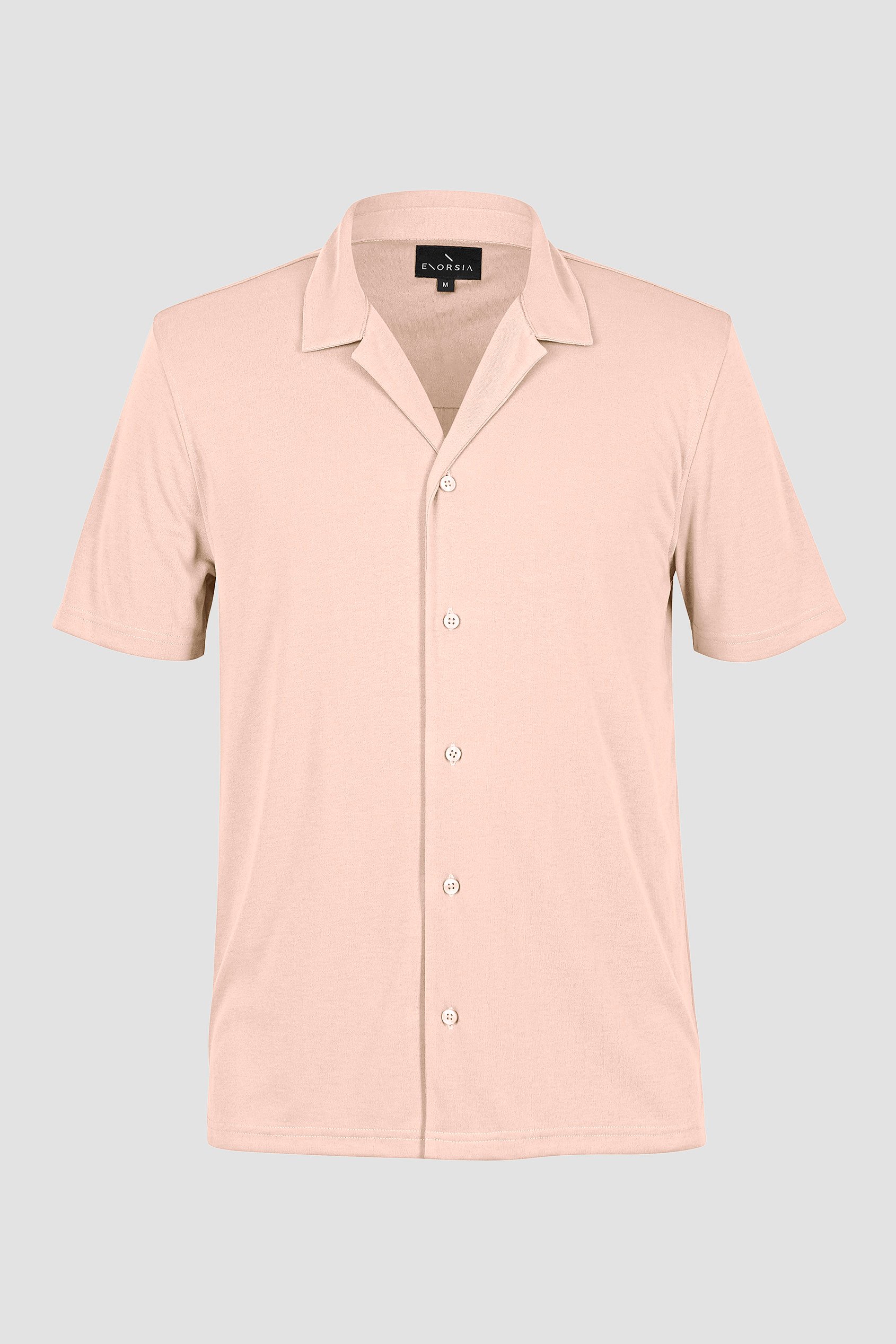 Mens Revere Collar Short Sleeve Jersey Shirt