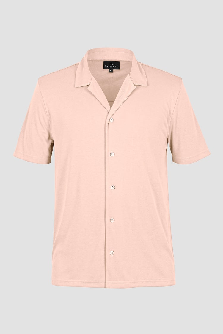 Mens Revere Collar Short Sleeve Jersey Shirt