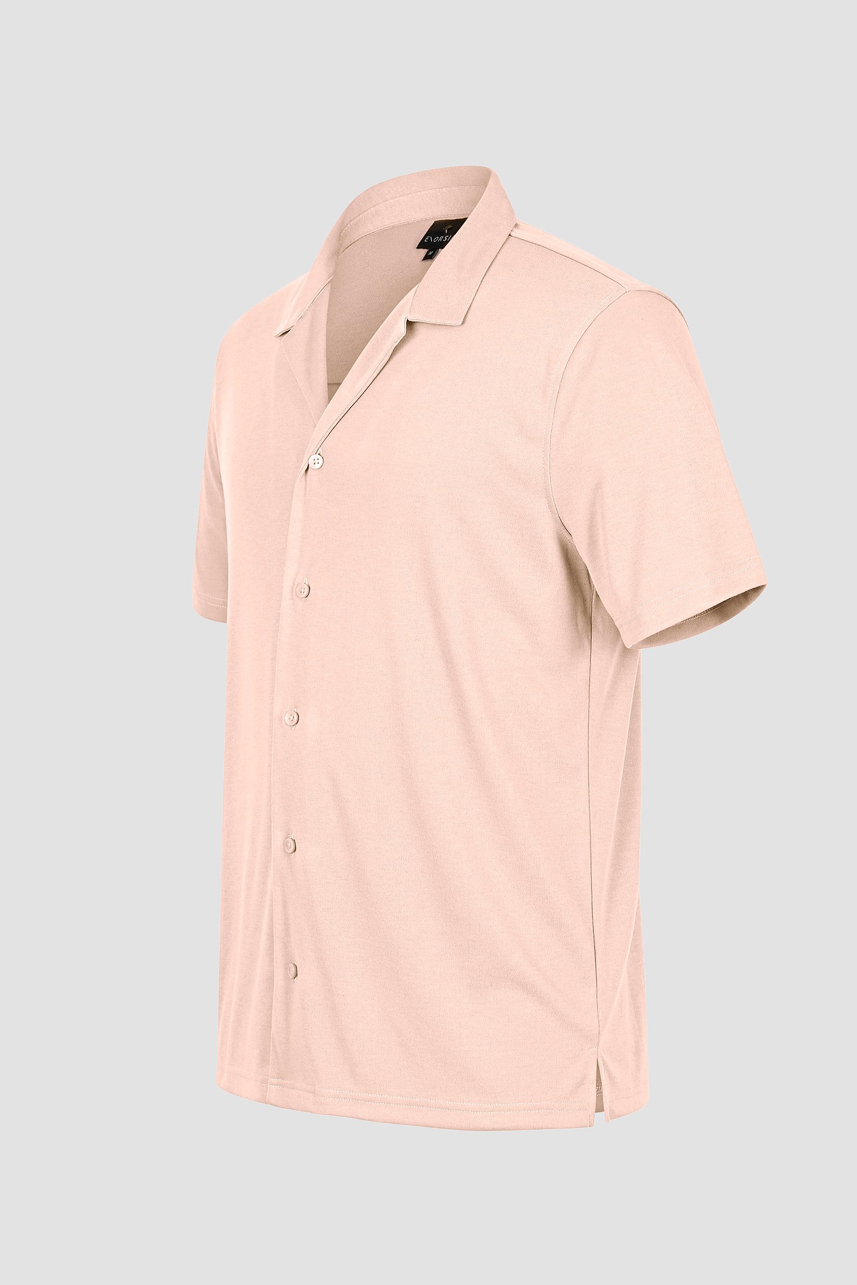 Mens Revere Collar Short Sleeve Jersey Shirt