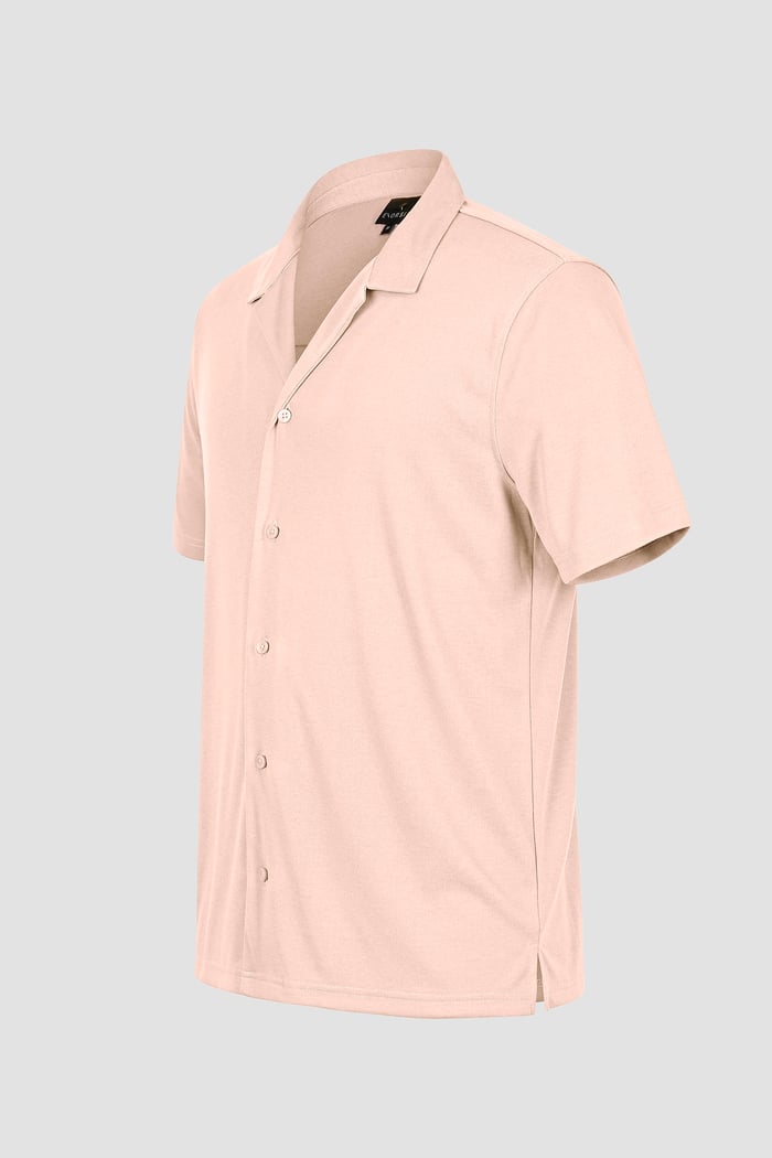 Mens Revere Collar Short Sleeve Jersey Shirt
