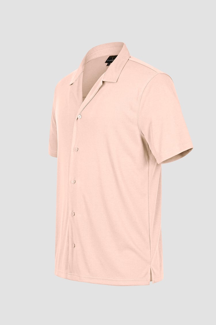 Mens Revere Collar Short Sleeve Jersey Shirt