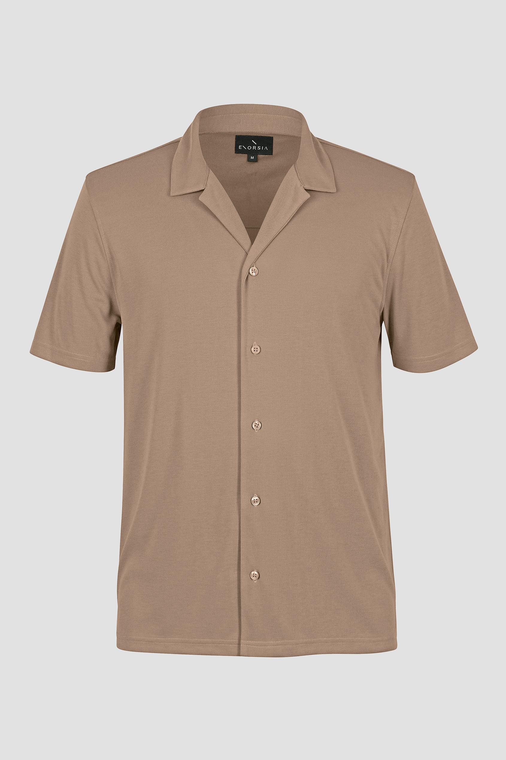 Mens Revere Collar Short Sleeve Jersey Shirt