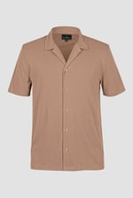 Mens Revere Collar Short Sleeve Jersey Shirt