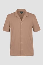 Mens Revere Collar Short Sleeve Jersey Shirt