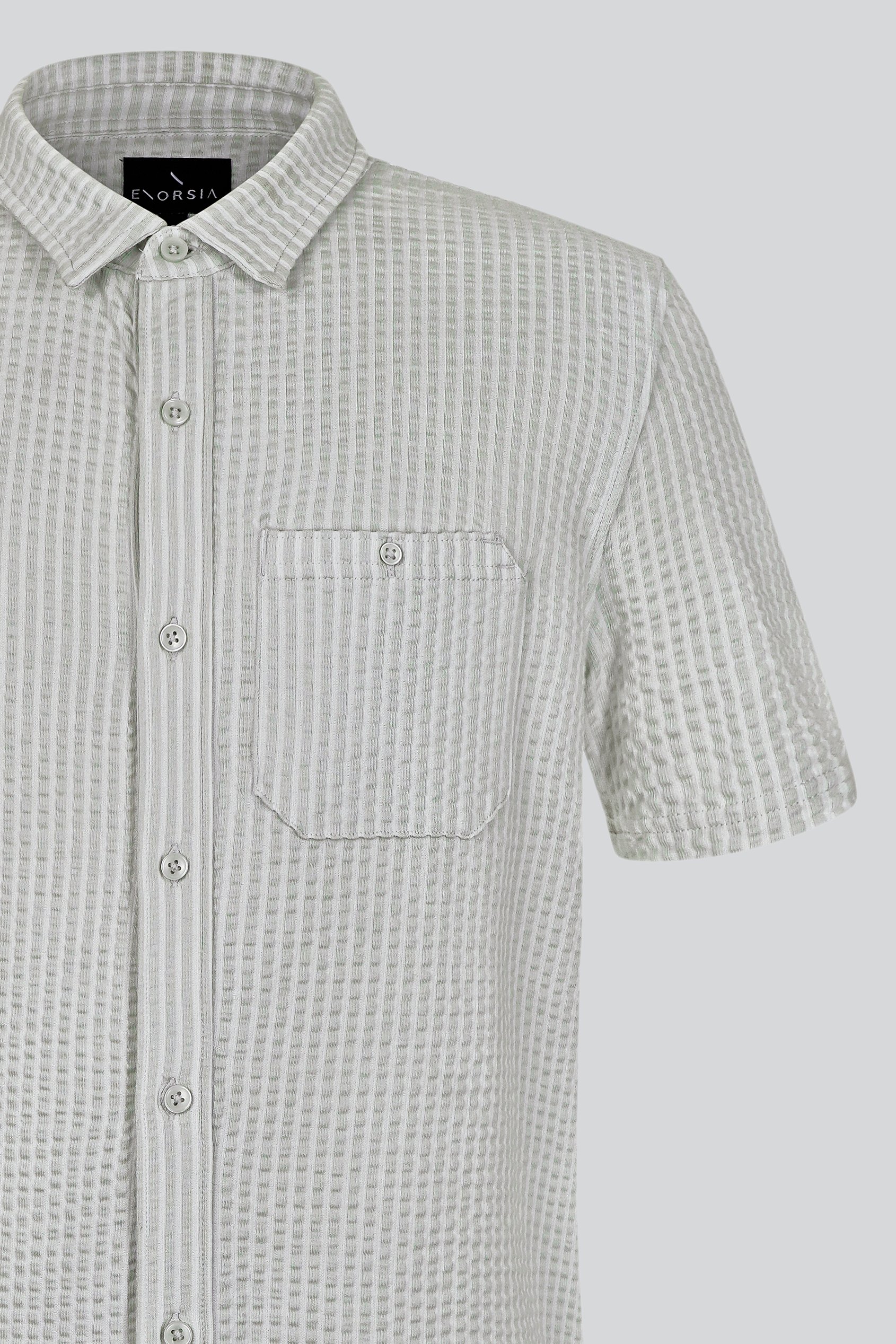 Jersey Searsucker Stripe Short Sleeve Shirt