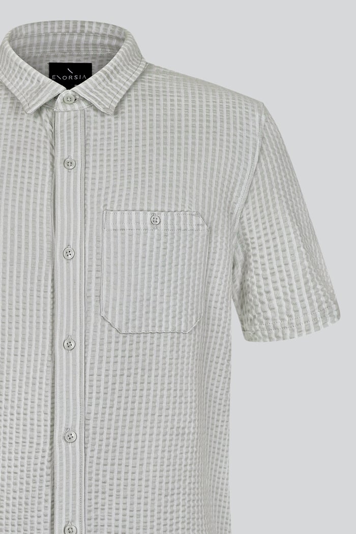 Jersey Searsucker Stripe Short Sleeve Shirt