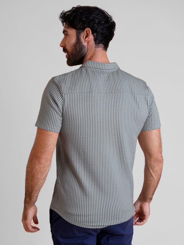Jersey Searsucker Stripe Short Sleeve Shirt
