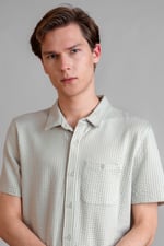 Jersey Searsucker Stripe Short Sleeve Shirt