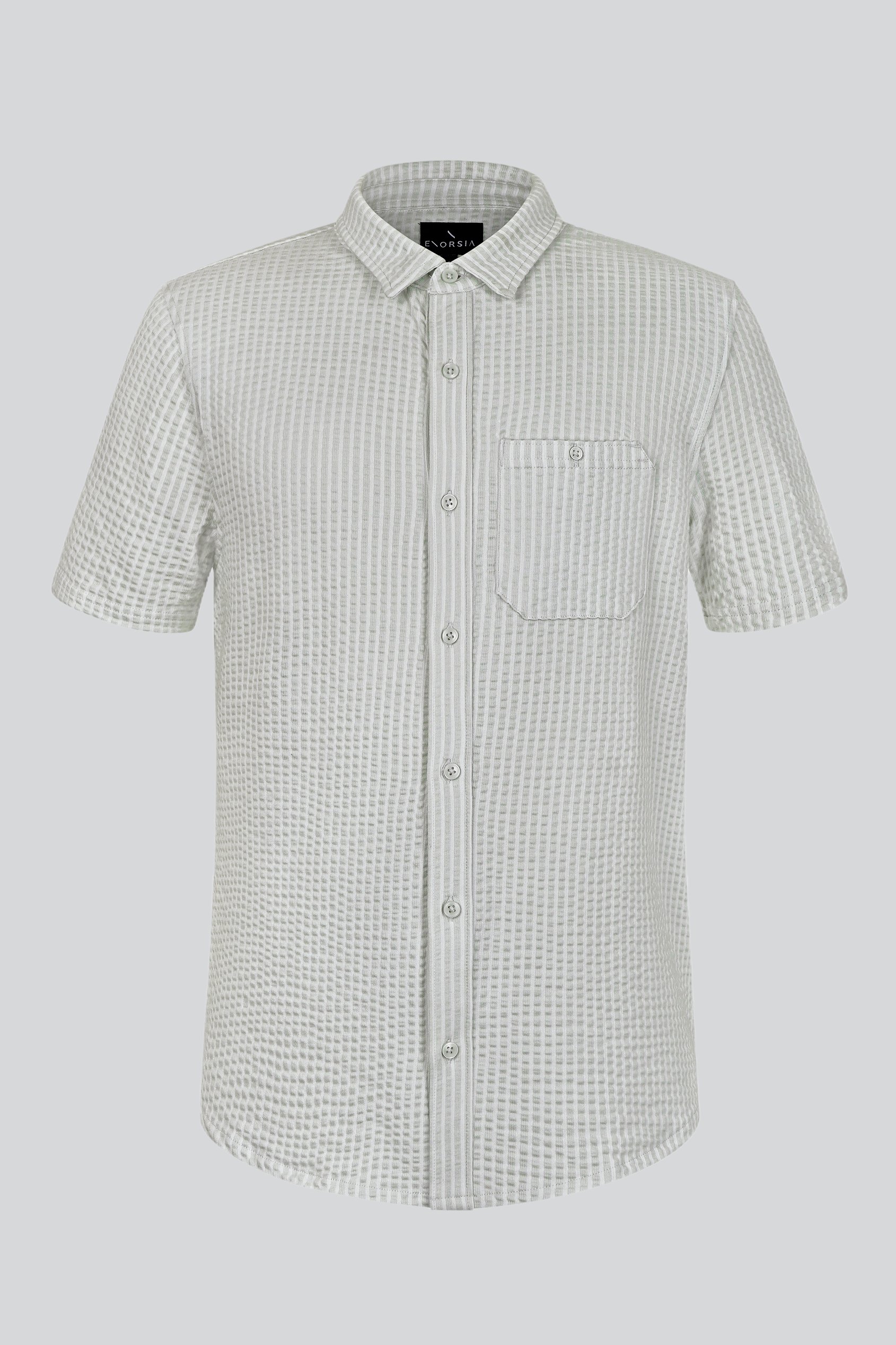 Jersey Searsucker Stripe Short Sleeve Shirt