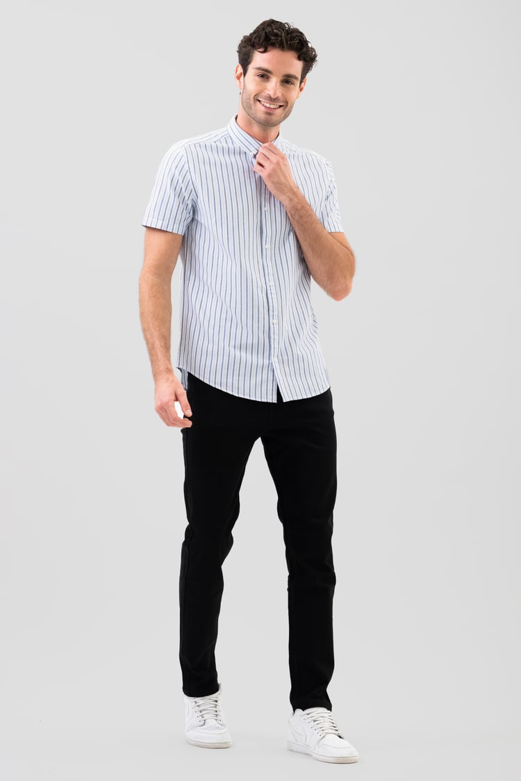 Stripe Short Sleeve Oxfrod Shirt