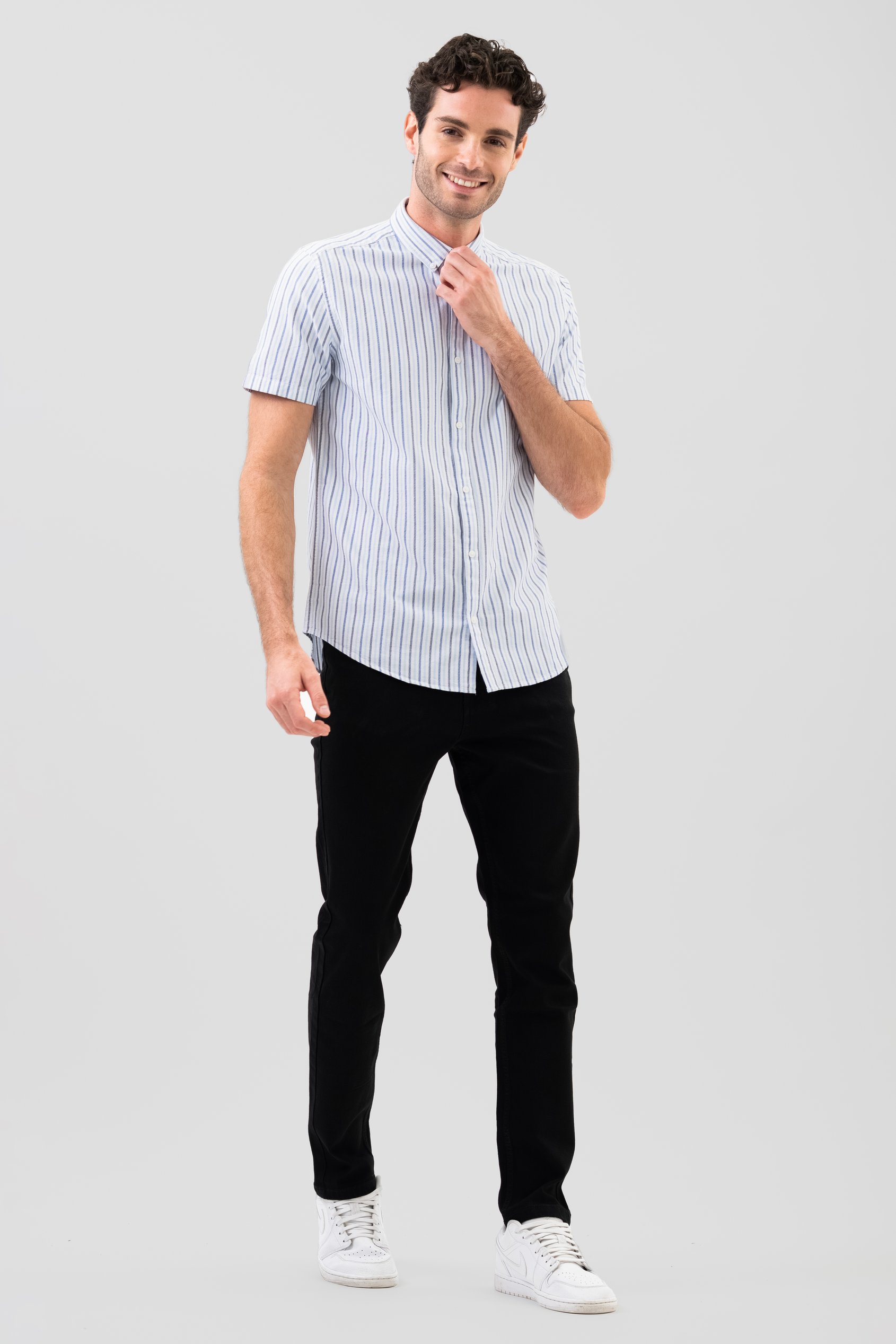 Stripe Short Sleeve Oxfrod Shirt