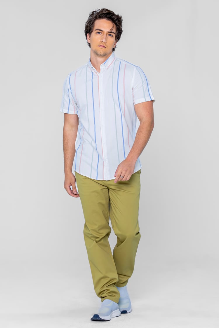 Stripe Short Sleeve Oxfrod Shirt