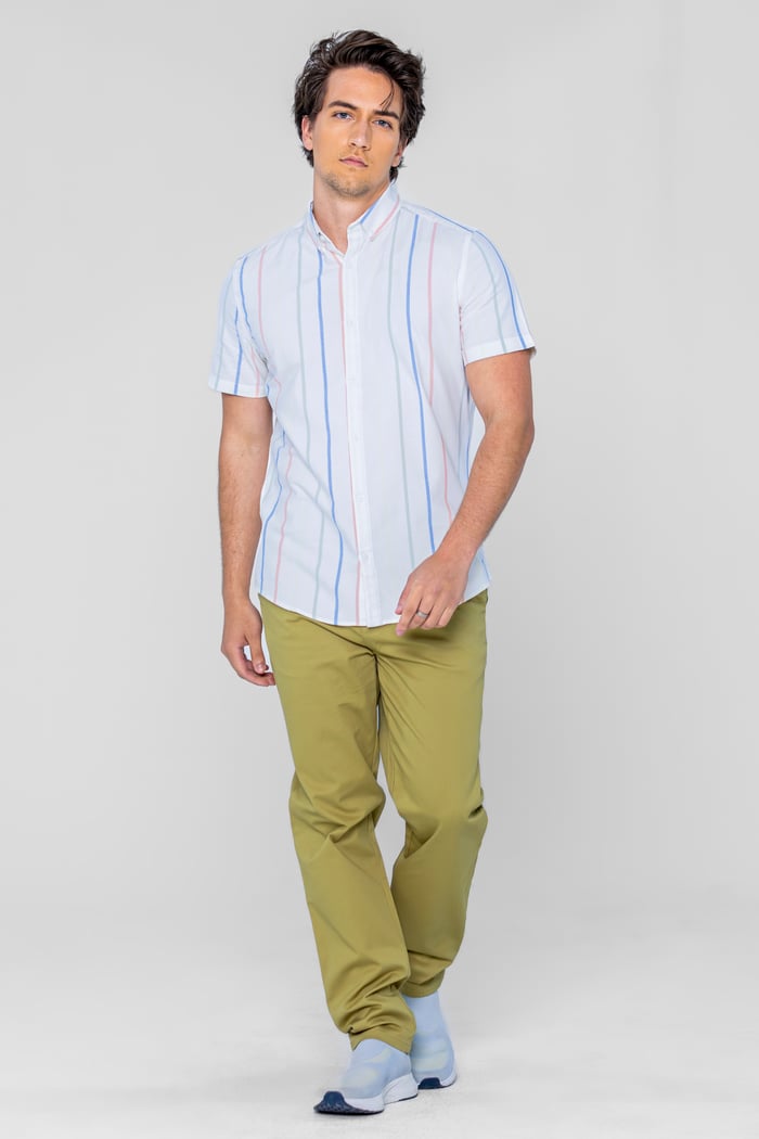 Stripe Short Sleeve Oxfrod Shirt
