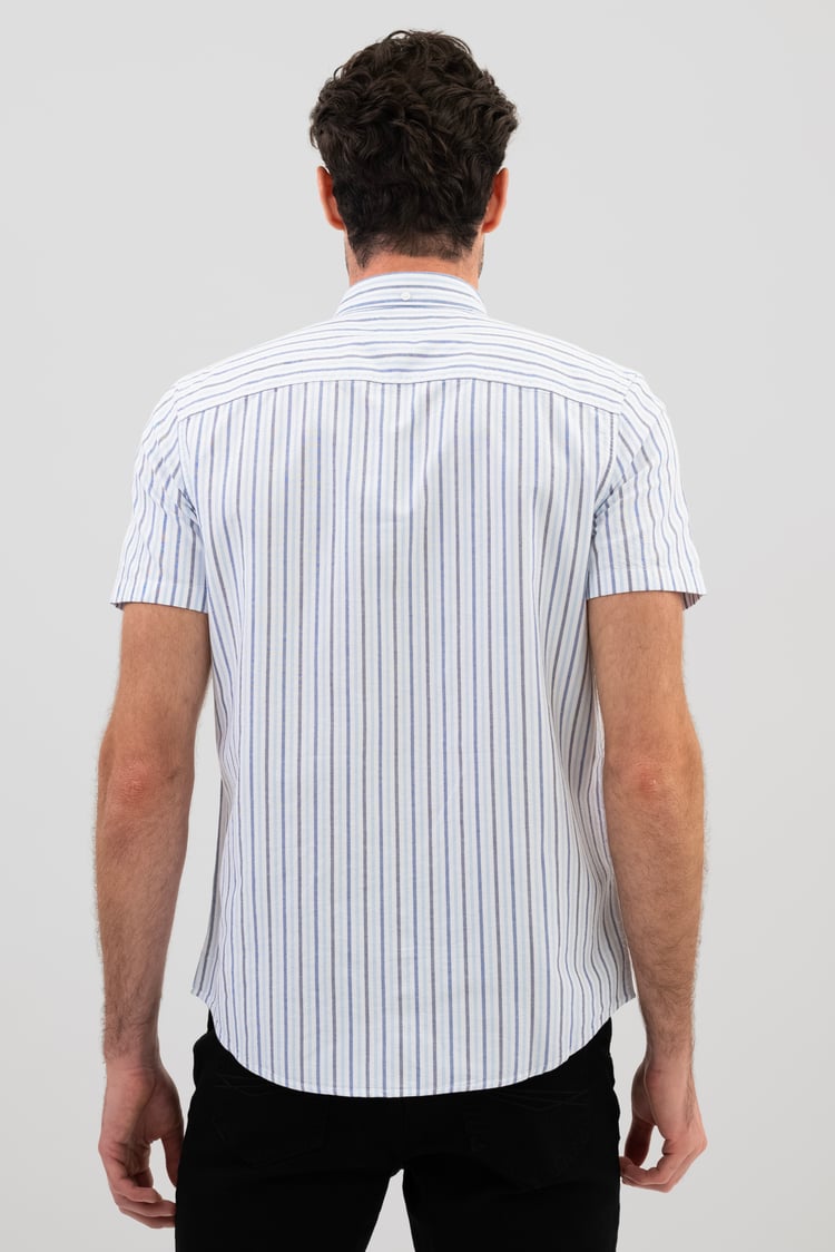 Stripe Short Sleeve Oxfrod Shirt