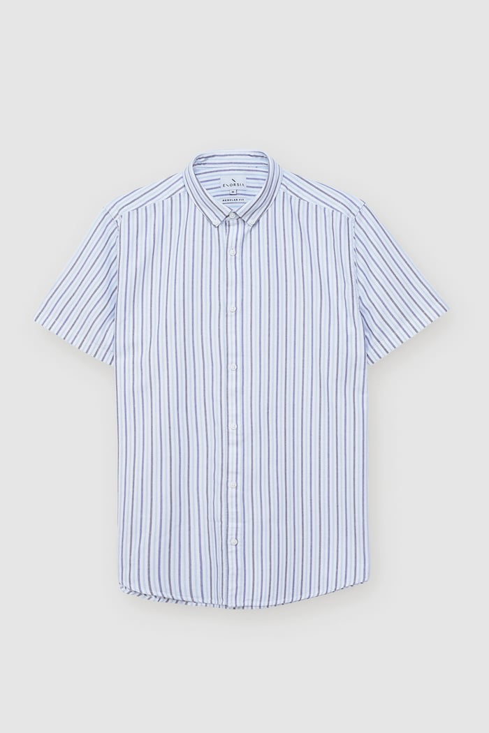 Stripe Short Sleeve Oxfrod Shirt