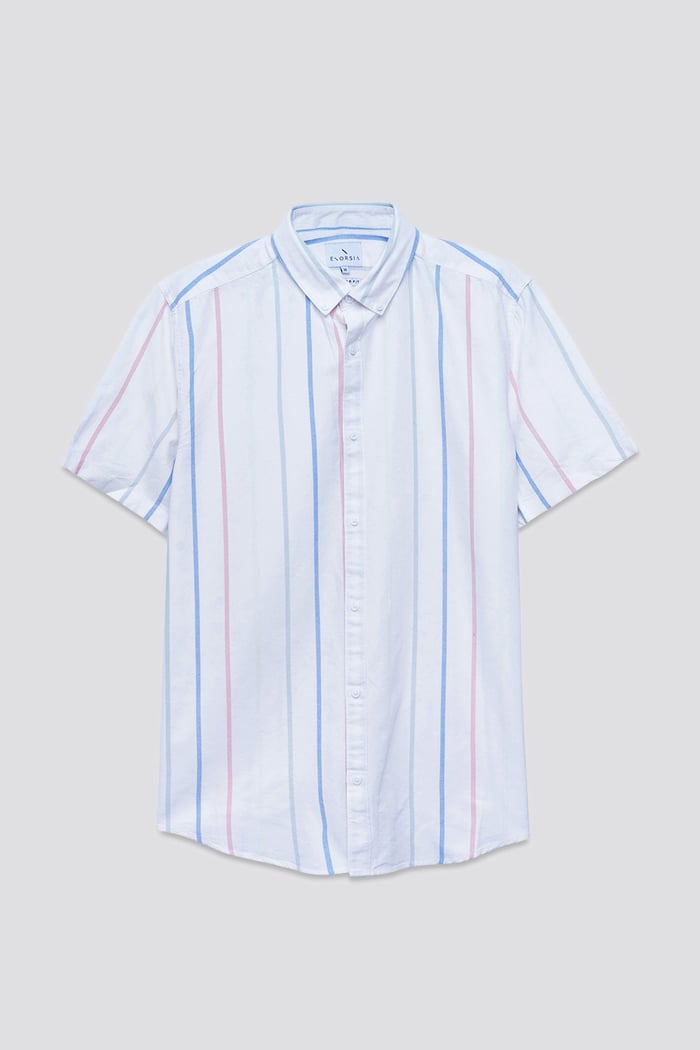 Stripe Short Sleeve Oxfrod Shirt