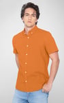Solid Linen Blend Short Sleeve Shirt