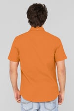 Solid Linen Blend Short Sleeve Shirt