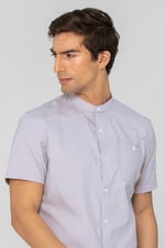 Mens Slim Fit Stand Up Collar Shirt