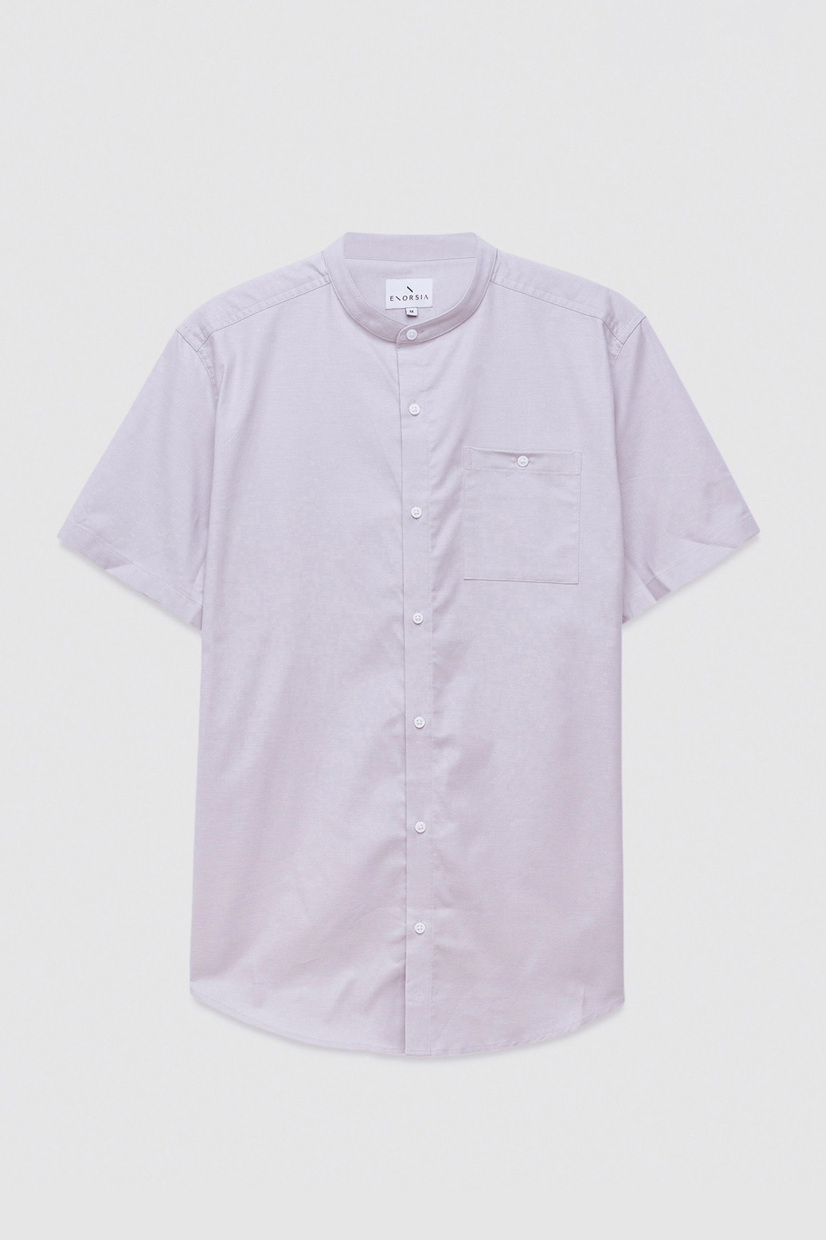 Mens Slim Fit Stand Up Collar Shirt