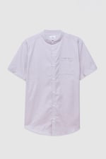 Mens Slim Fit Stand Up Collar Shirt