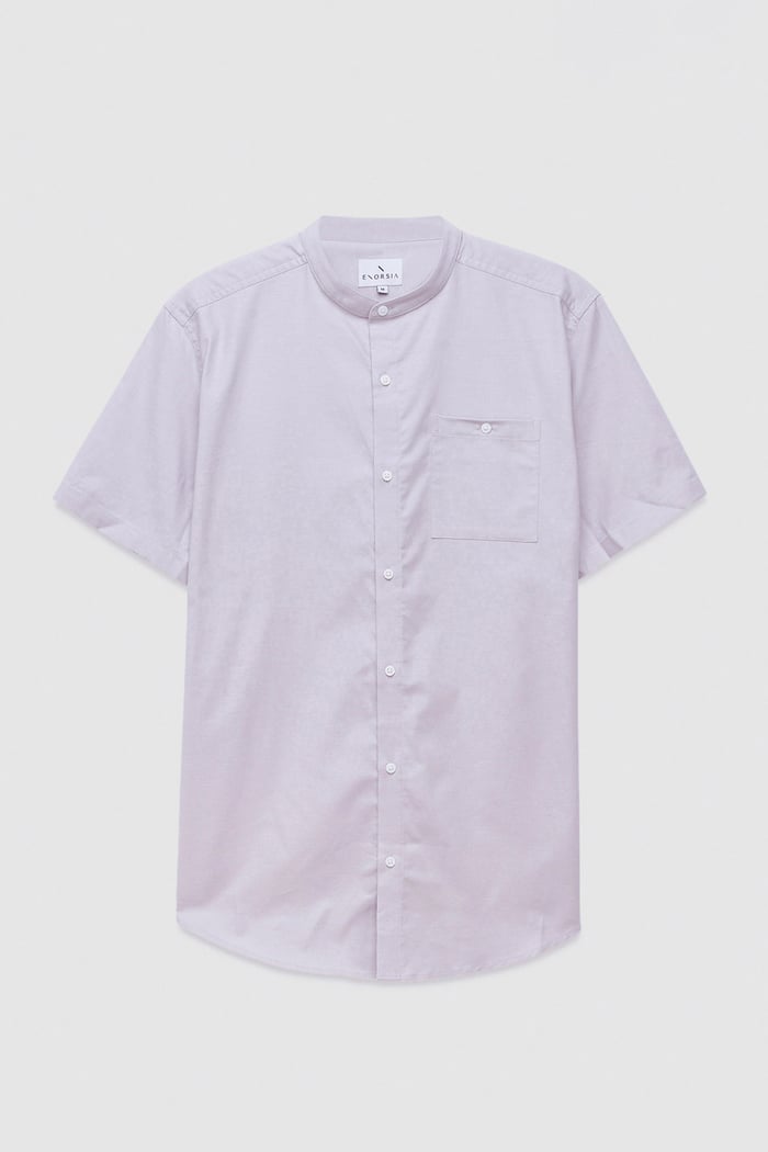 Mens Slim Fit Stand Up Collar Shirt