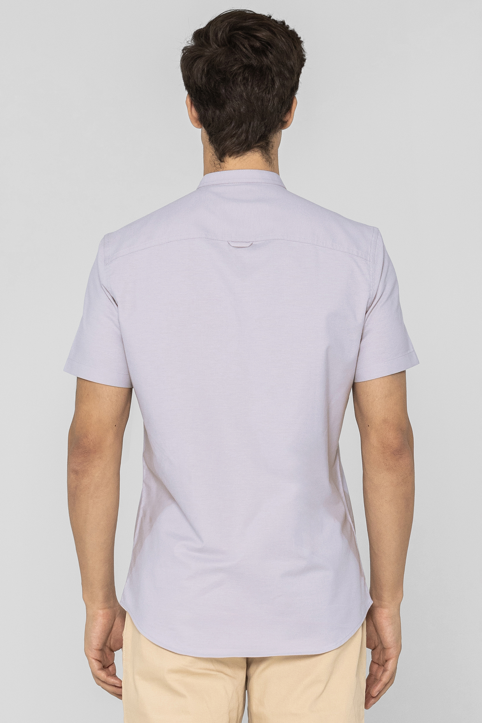 Mens Slim Fit Stand Up Collar Shirt