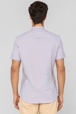 Mens Slim Fit Stand Up Collar Shirt