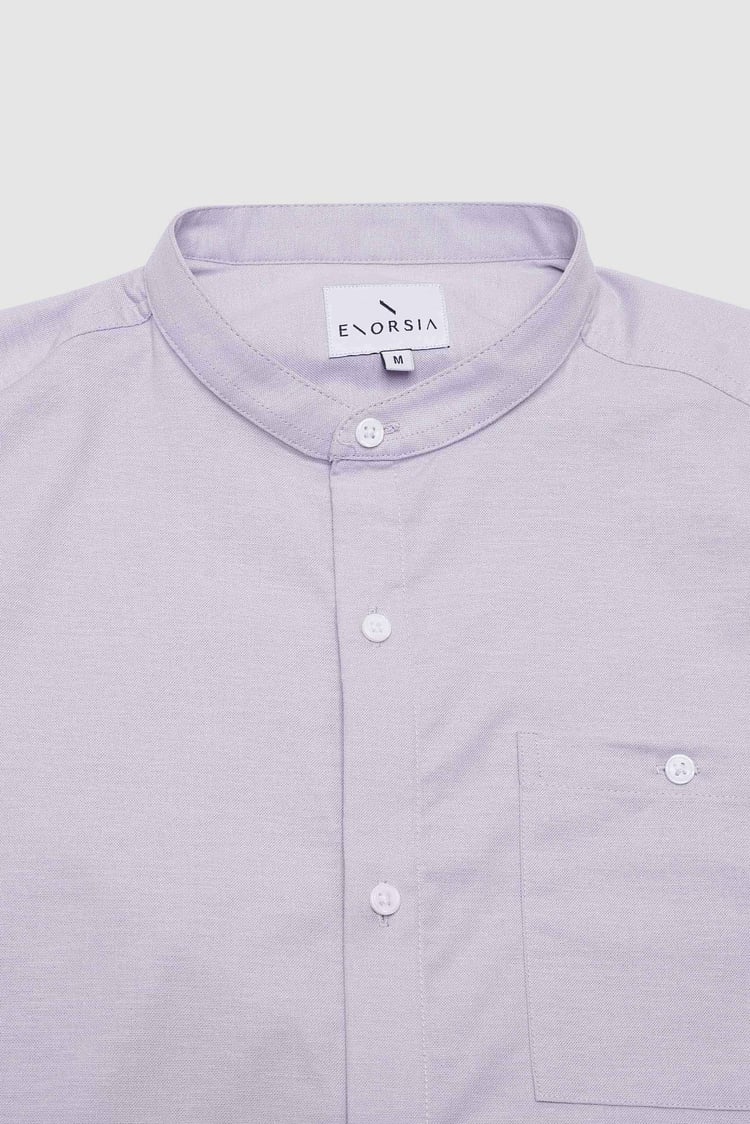 Mens Slim Fit Stand Up Collar Shirt