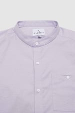 Mens Slim Fit Stand Up Collar Shirt
