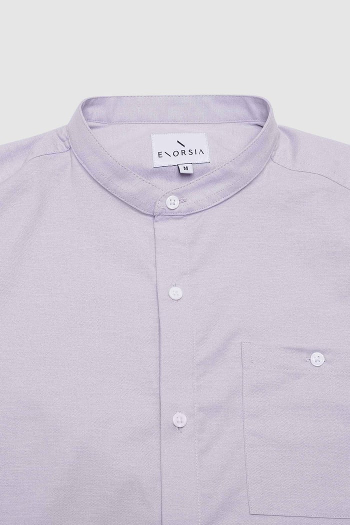 Mens Slim Fit Stand Up Collar Shirt