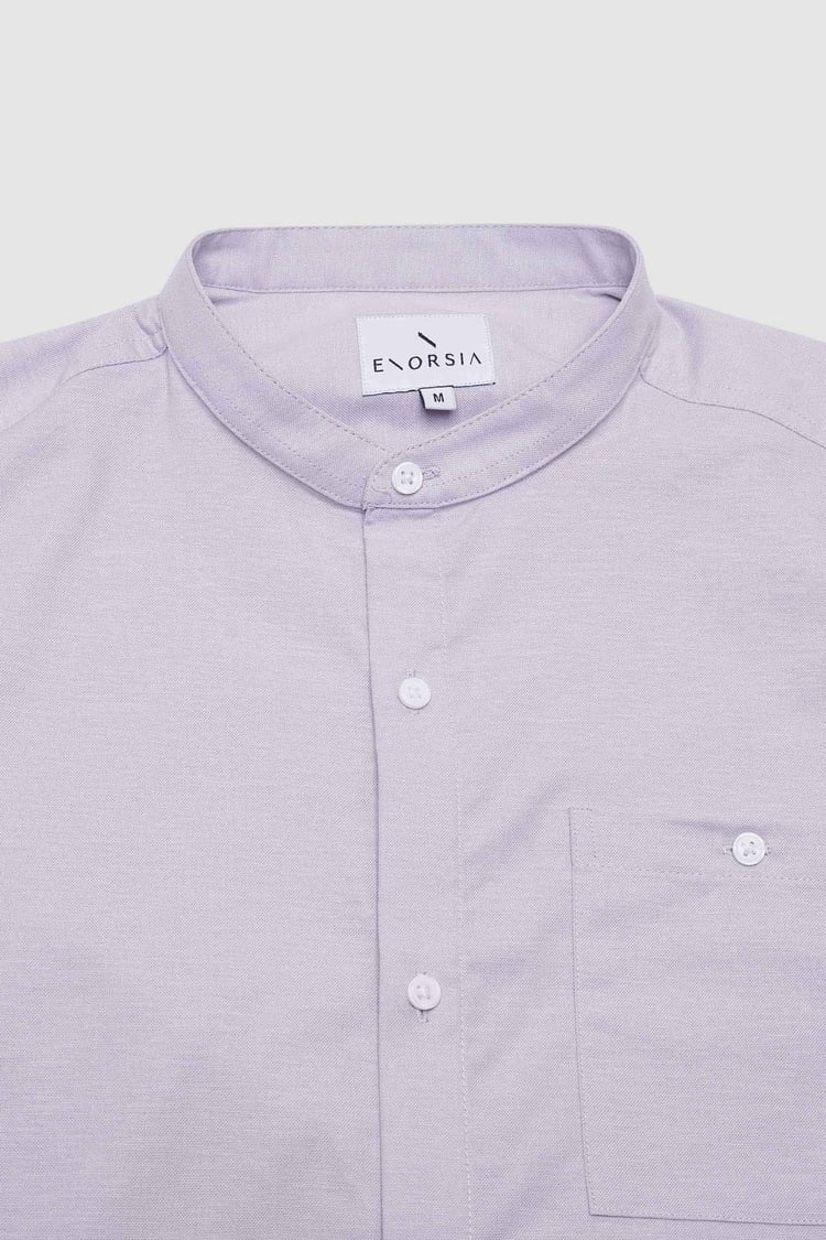 Mens Slim Fit Stand Up Collar Shirt