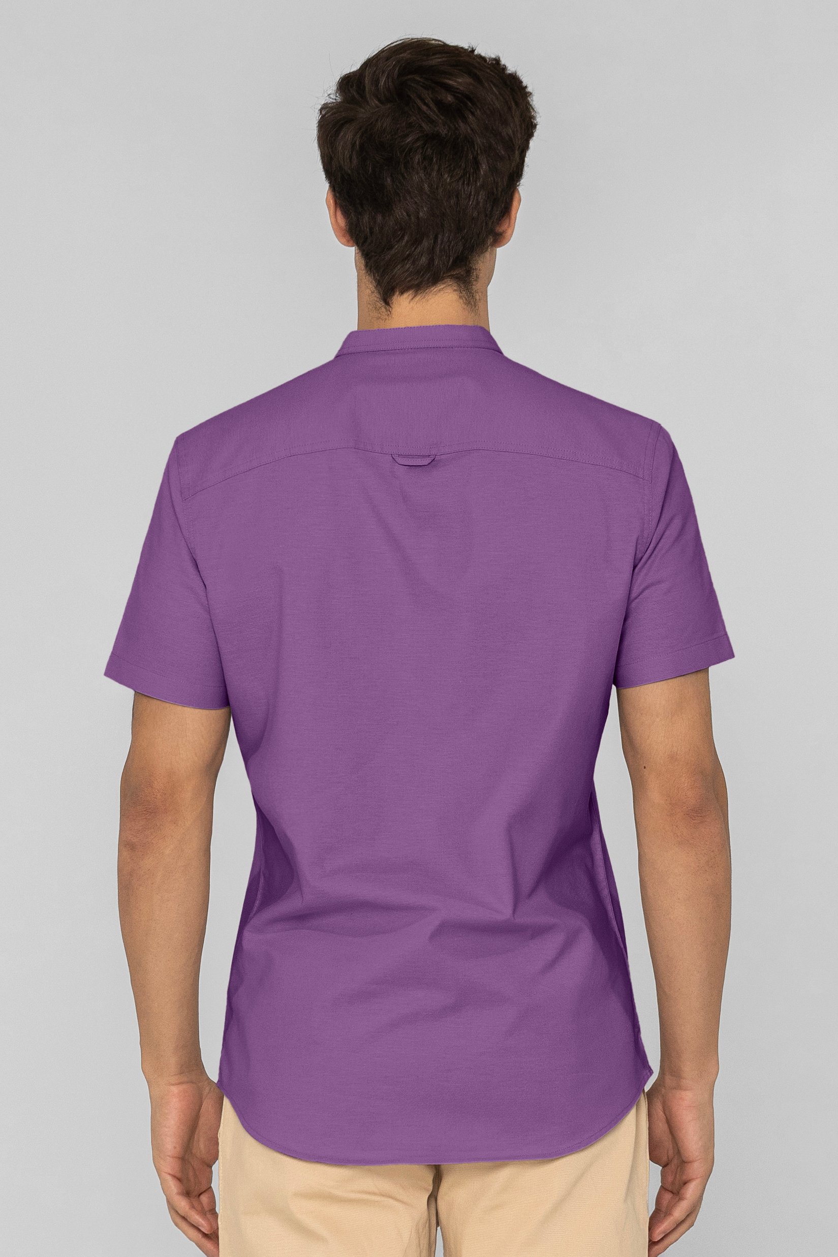 Mens Slim Fit Stand Up Collar Shirt