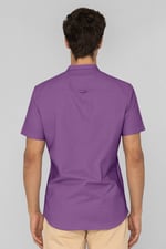 Mens Slim Fit Stand Up Collar Shirt