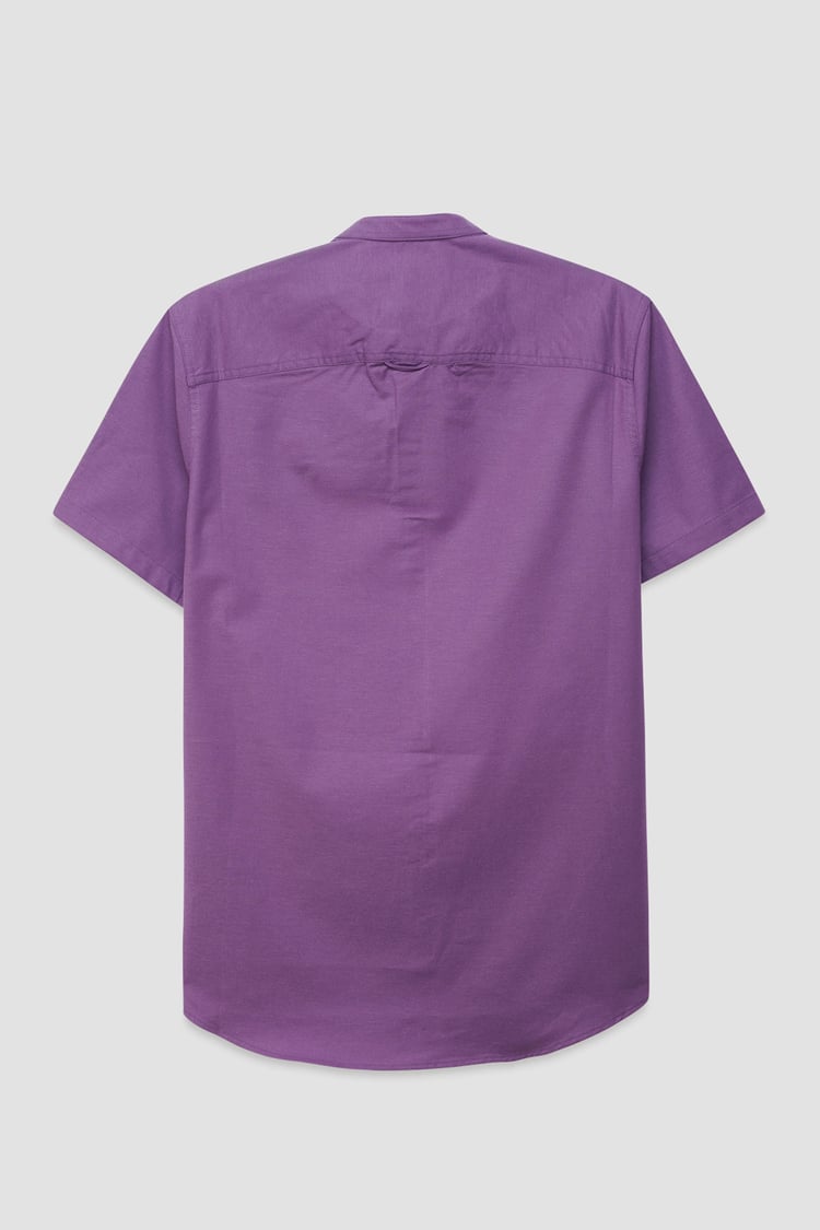 Mens Slim Fit Stand Up Collar Shirt