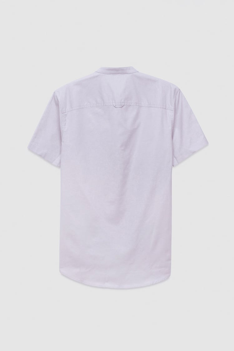 Mens Slim Fit Stand Up Collar Shirt