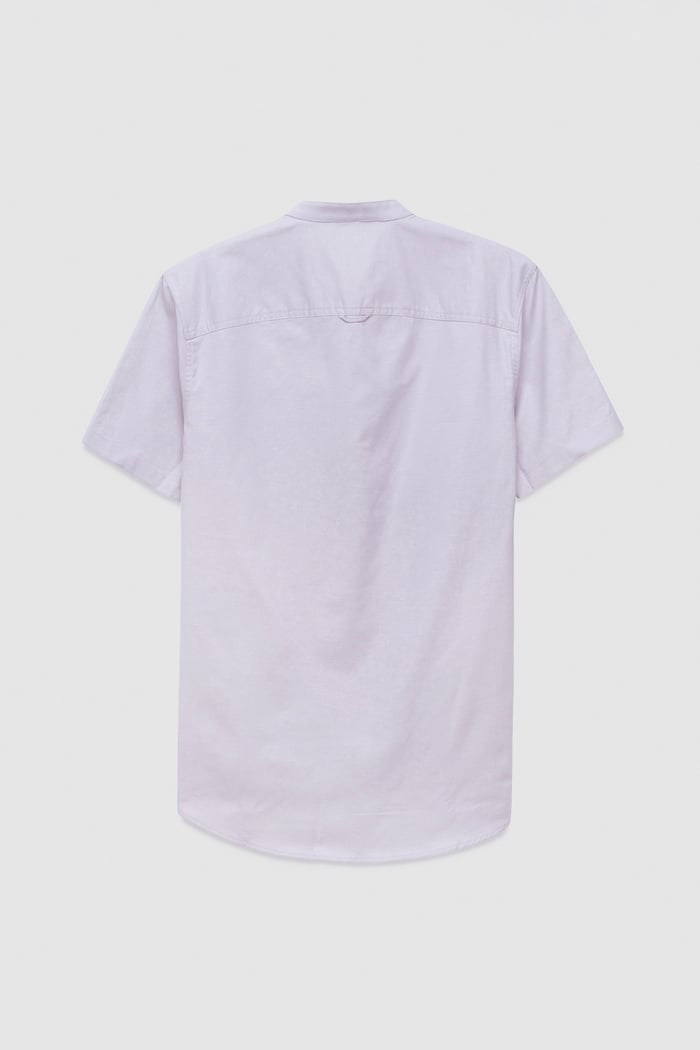 Mens Slim Fit Stand Up Collar Shirt