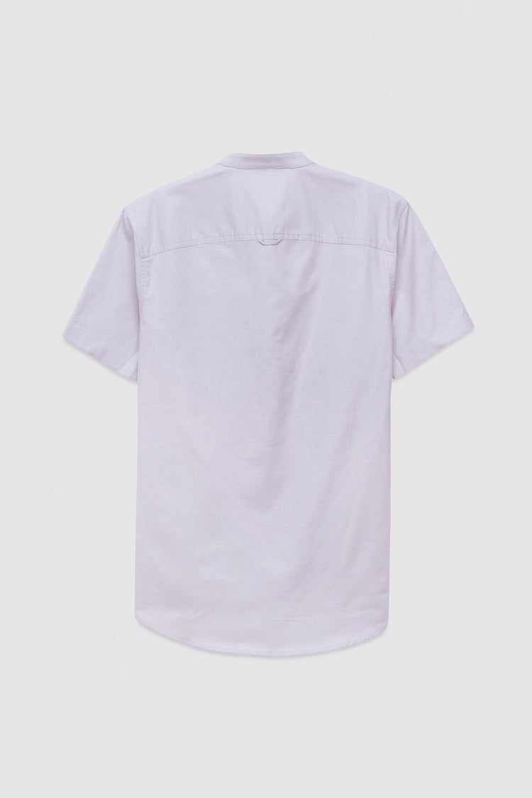 Mens Slim Fit Stand Up Collar Shirt