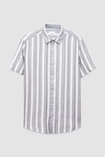 Smoke Stripe Kent Collar Short Sleeve Shirt