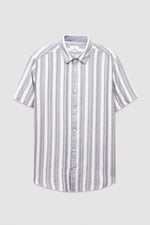 Smoke Stripe Kent Collar Short Sleeve Shirt