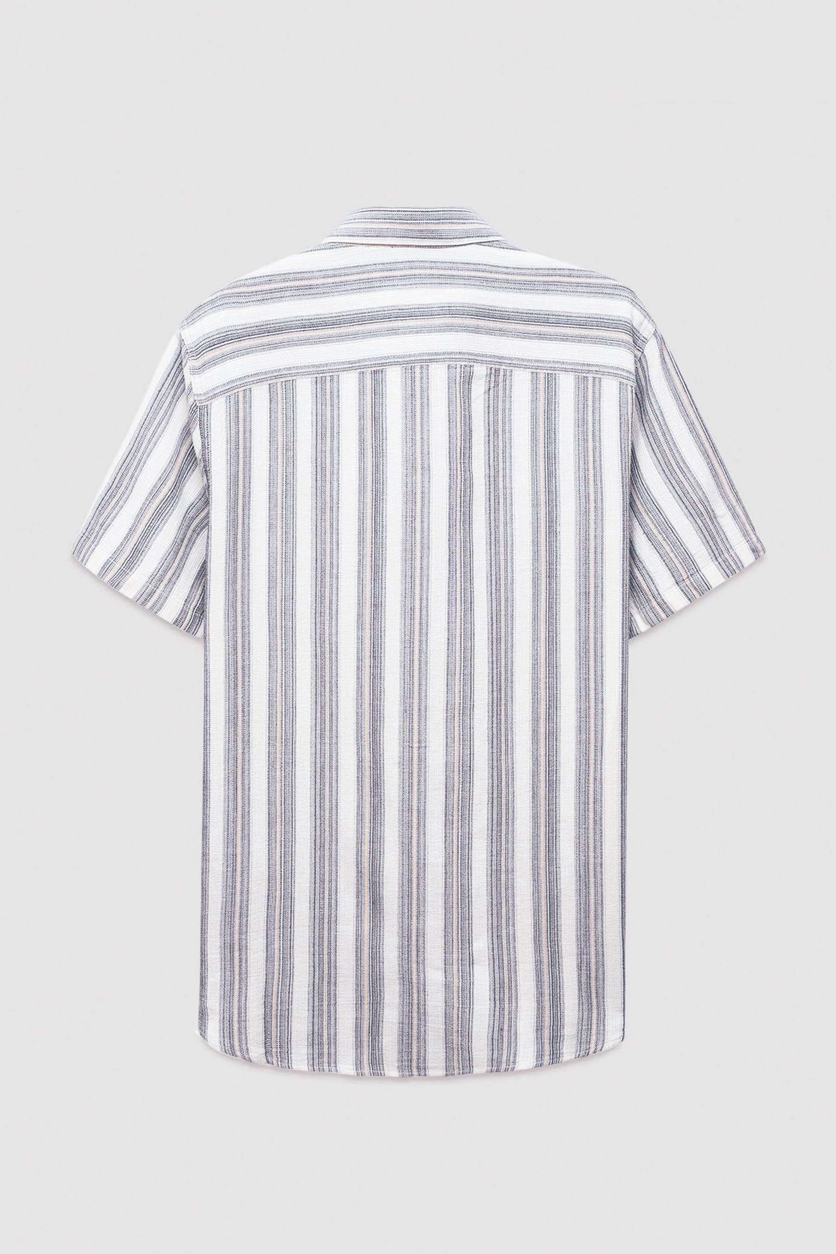 Smoke Stripe Kent Collar Short Sleeve Shirt