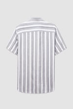 Smoke Stripe Kent Collar Short Sleeve Shirt
