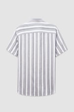Smoke Stripe Kent Collar Short Sleeve Shirt